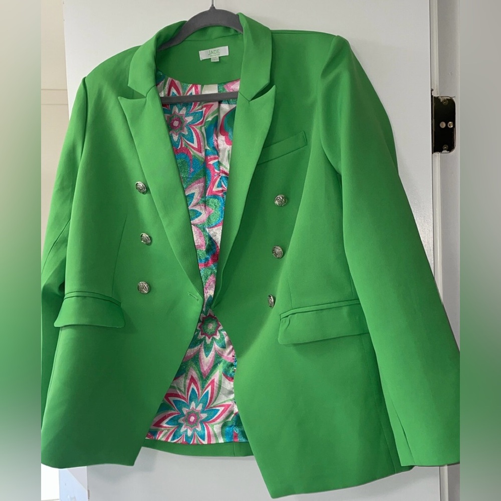 Jade Green Winnie Double-Breasted Blazer L - Picture 6 of 10
